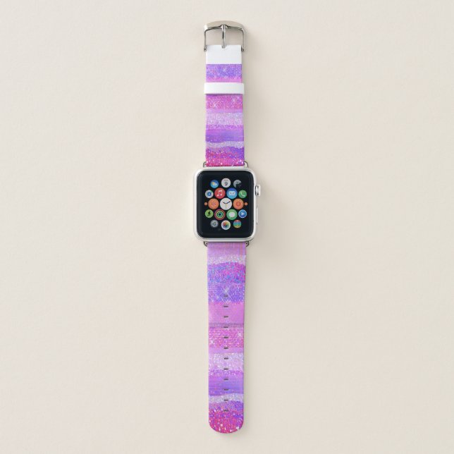 Pink and Purple Glam Apple Watch Band (Front)