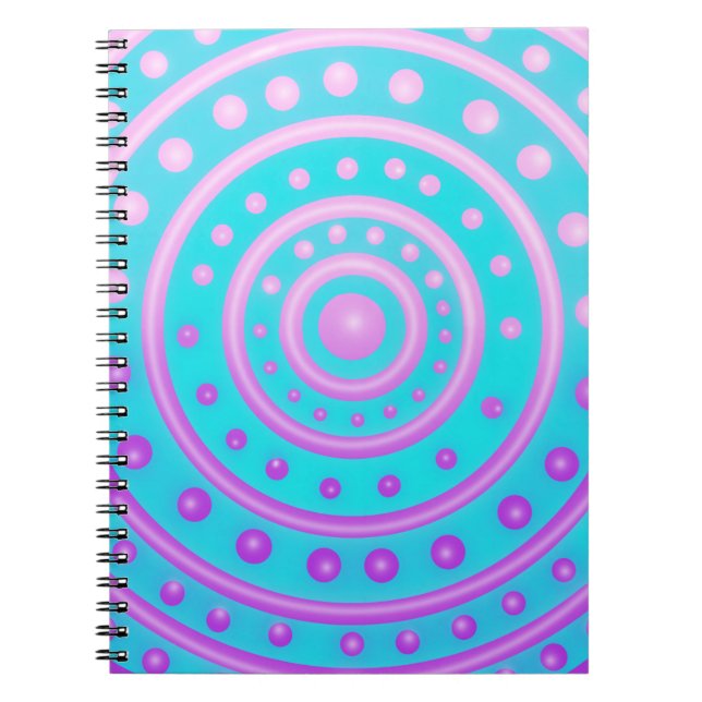 Pink and Purple Glowing Circles Notebook (Front)