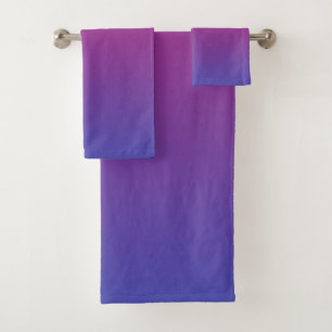 Pink and Purple Gradient Colors Bath Towel Set