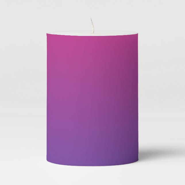 Pink and Purple Gradient Colors Pillar Candle (Front)