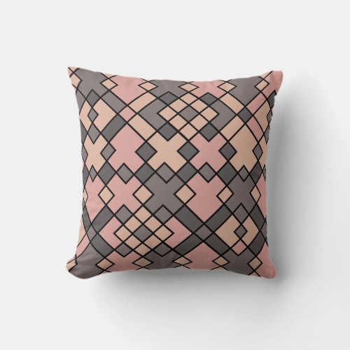 pink and purple grid pattern throw pillow