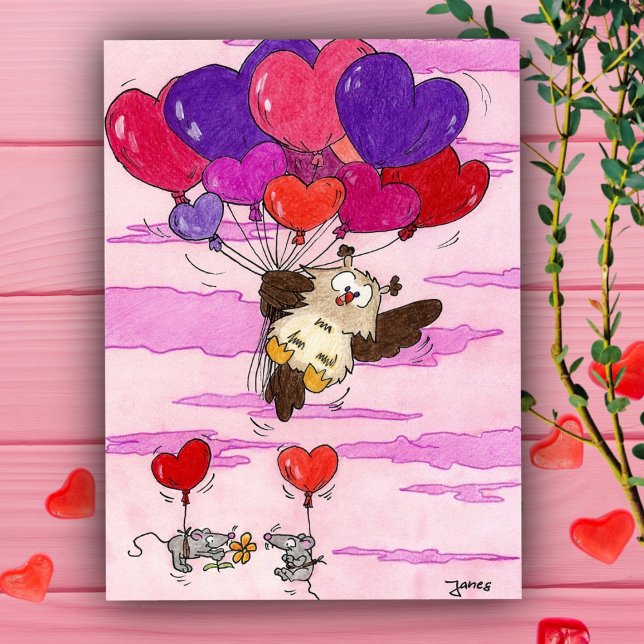Pink and Purple HEART BALLOONS postcard  (Creator Uploaded)
