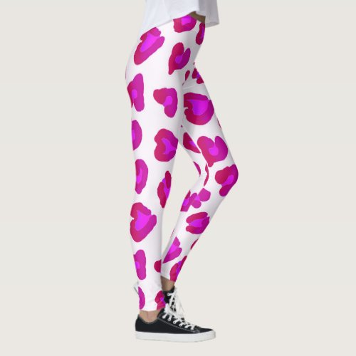 Pink and Purple Heart	Leopard Active  Leggings