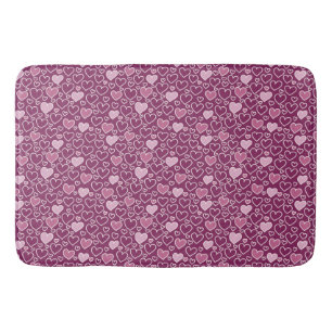 Pink and Purple Hearts Bath Mat