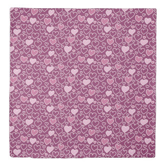 Pink and Purple Hearts Duvet Cover