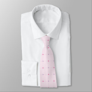 Pink and Purple Hearts On Pink Neck Tie