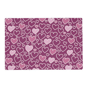 Pink and Purple Hearts Placemat