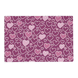 Pink and Purple Hearts Placemat