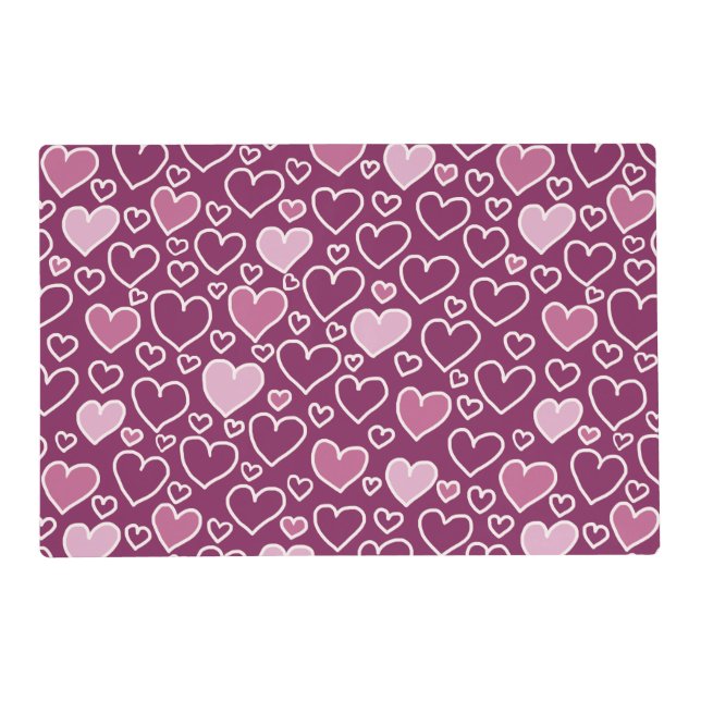 Pink and Purple Hearts Placemat (Front)