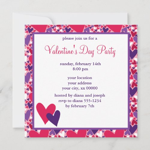 Fun Hearts Valentines Day Invitation