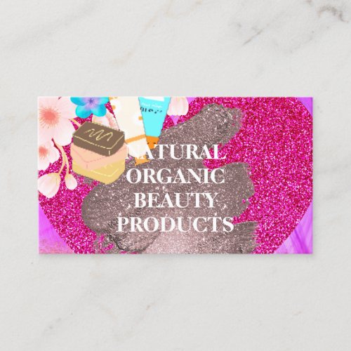 Pink And Purple Homemade Natural Skincare Products Business Card