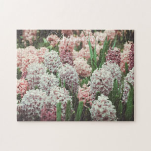 Pink and Purple Hyacinth in the Spring Garden Jigsaw Puzzle