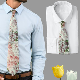 Pink and Purple Hyacinth in the Spring Garden Neck Tie