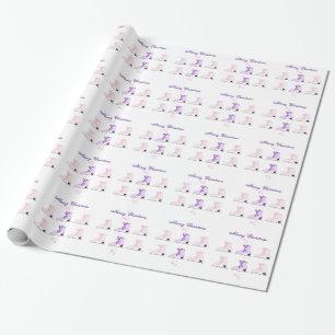 Pink and Purple Ice Skates Wrapping Paper