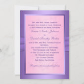 Pink and Purple Joined Hearts Monogram Invitation (Back)