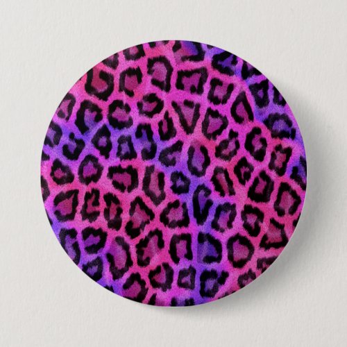 Pink and Purple Leopard Fur Spots Pattern Button