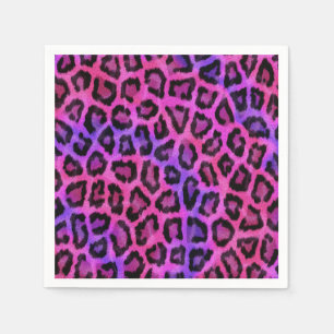 Pink and Purple Leopard Fur Spots Pattern Napkins