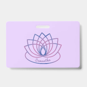 Pink and Purple  Lotus Flower Badge