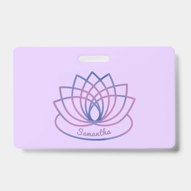Pink and Purple  Lotus Flower Badge (Front)