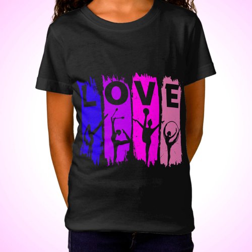 Pink and Purple Love Rhythmic Gymnastics T_Shirt
