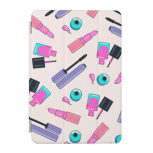 Pink and Purple Make Up Cosmetics Pattern iPad Mini Cover