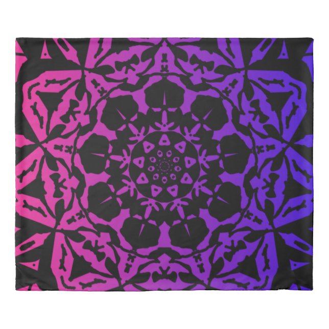 Pink and purple Mandala flower Duvet Cover (Front)