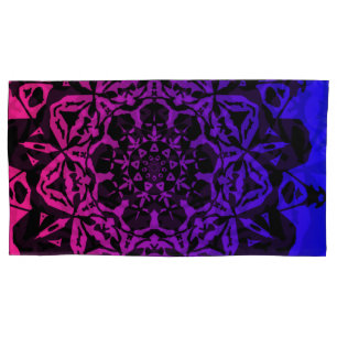  pink and purple Mandala flower Pillow Case