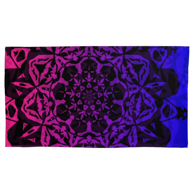  pink and purple Mandala flower Pillow Case (Front)