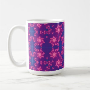 Pink and Purple Mandela Round Snowflakes Coffee Mug
