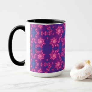 Pink and Purple Mandela Round Snowflakes Mug