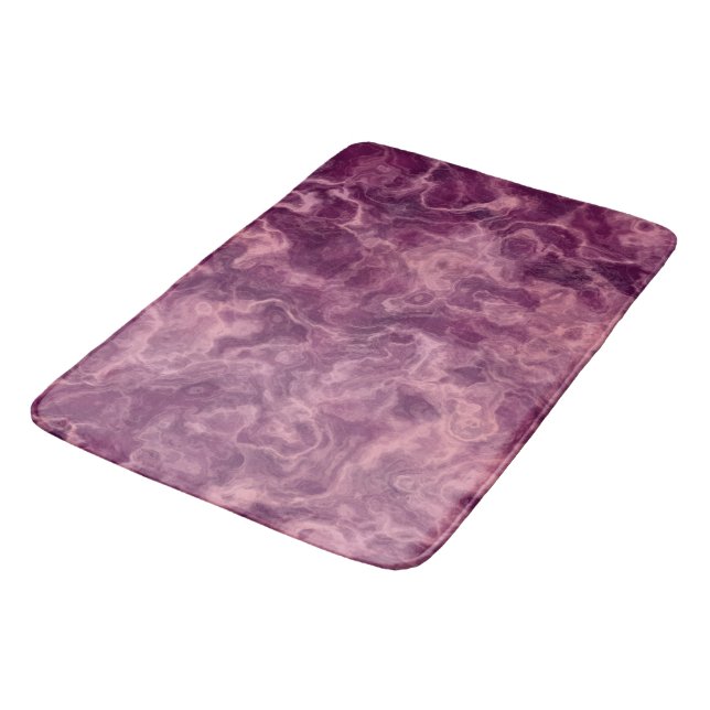 pink and Purple Marble abstract Bath Mat (Angled)