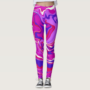 Pink and Purple Marble Swirl Leggings