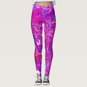 Pink and Purple Marble Swirls Leggings