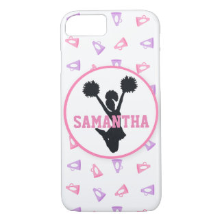 Pink and Purple Megaphones Cheer Personalized iPhone 8/7 Case