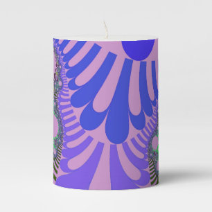 Pink and Purple Mod Pillar Candle