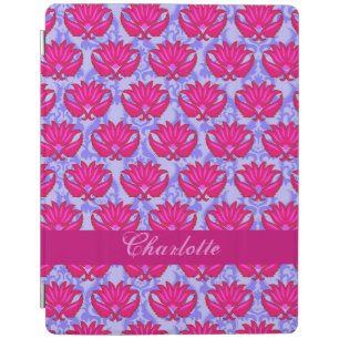 Pink and Purple Modern Damask Name Personalized iPad Smart Cover