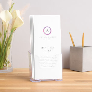 Pink and Purple Monogram Modern Business Brochure