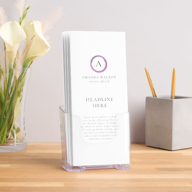 Pink and Purple Monogram Modern Business Brochure (Insitu)