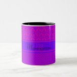 Pink and Purple Monogram Two-Tone Coffee Mug