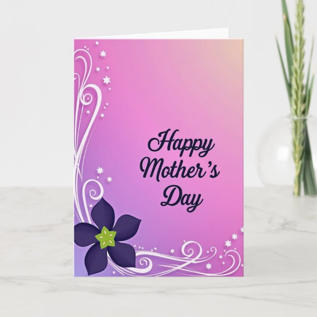 Pink And Purple Mothers Day Card (Front)