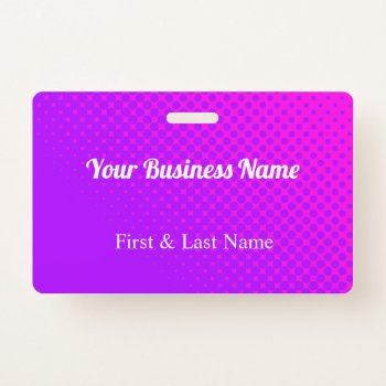 Pink And Purple Name Badge by Lilleaf at Zazzle