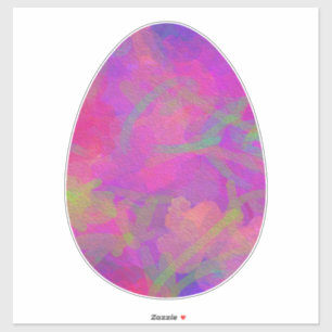 Pink and Purple Oil Painted Easter Egg Sticker
