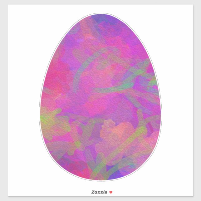 Pink and Purple Oil Painted Easter Egg Sticker (Sheet)