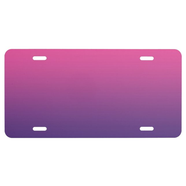 “Pink And Purple Ombre” License Plate (Front)