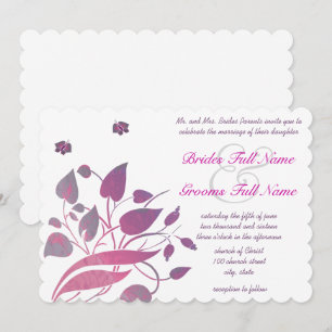 Pink and Purple Orchid Floral Wedding Invites