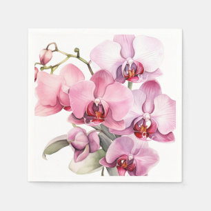 Pink and Purple Orchids Wedding Napkins