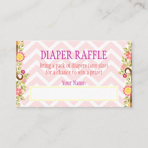 Customizable Pink and Purple Owls - Diaper Raffle Ticket Business Card Template