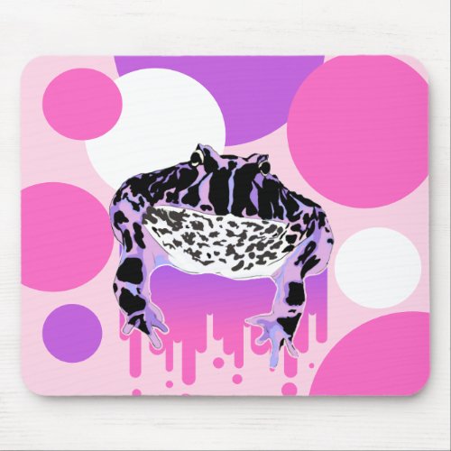 Pink and Purple Pacman Frog Mouse Pad