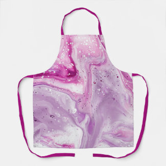 Pink and Purple Paint Pour Cells Apron