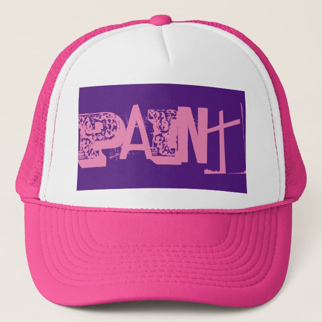 pink and purple PAINT type | Trucker Hat (Front)